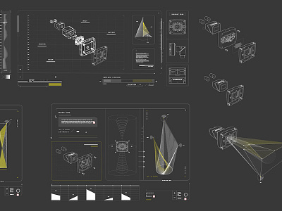 Machine Vision charts communication data future graphs information interface isometric scifi ui ux visual
