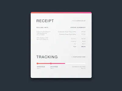 Daily UI Challenge #017 Email Receipt challenge clean dailyui email receipt japan minimal order status tokyo tracker ui