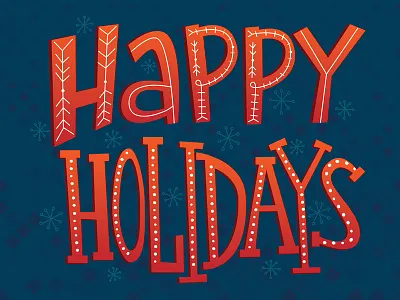 2017 Holiday Card family greeting cards hand lettering happy holidays illustration