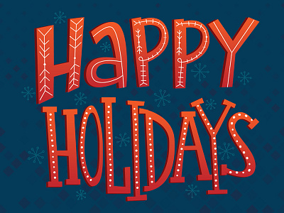 2017 Holiday Card family greeting cards hand lettering happy holidays illustration