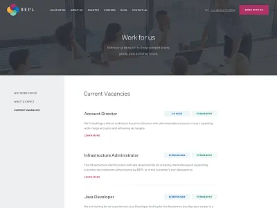 Careers - Current Vacancies careers clean featured header jobs vacancies website