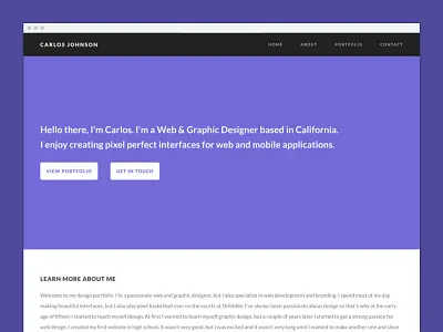 One Page Portfolio Template contact design graphic interface logo one page portfolio template user web website. theme