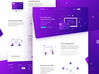 CryptoWallet MainPage bitcoin blockchain crypto ethereum ico litecoin monero purple wallet