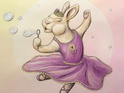 Ballerina Bunny - Final art ballerina bunny digital painting drawing illustration painting pencil rabbit sketch steven skadal