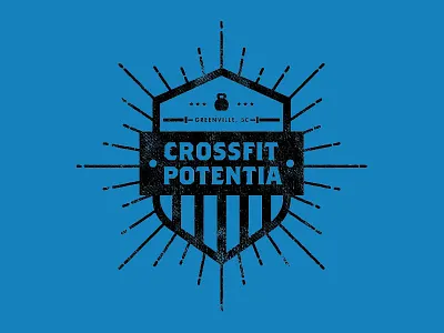 Crossfit Potentia apparel badge barbell crossfit fitness kettlebell lifting merchandise shield t shirt
