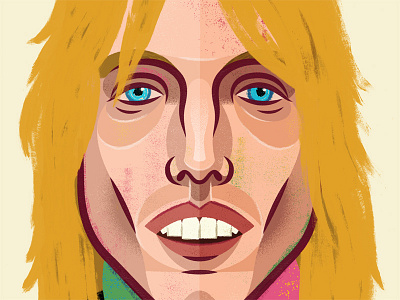 Petty bold celebrity illustration linework musician portrait texture tom petty