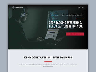 WIP Landing Page data interface landing page raw ui ux web