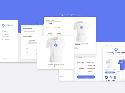 Meet TinyMerch branding dashboard ecommerce marketing product design store tshirts ui ux website design widget