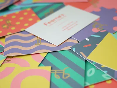 Business Cards brand bright business card colour f icon logo mark pattern print stamp stationery