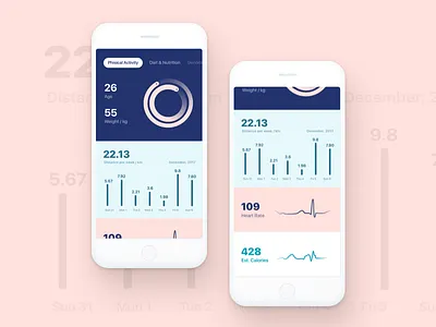 Activity App activity blue card clean color concept design flat interface ios ui ux