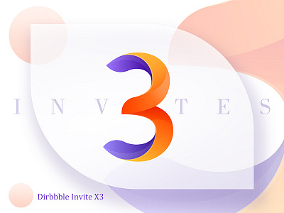 3 Invites colors gradients illustraton invites layout three vector