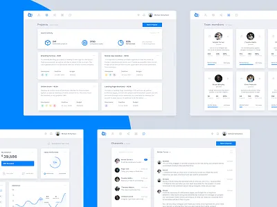 Quinlex - Project Management channel dashboard fireart fireart studio interface list messages product project statistics