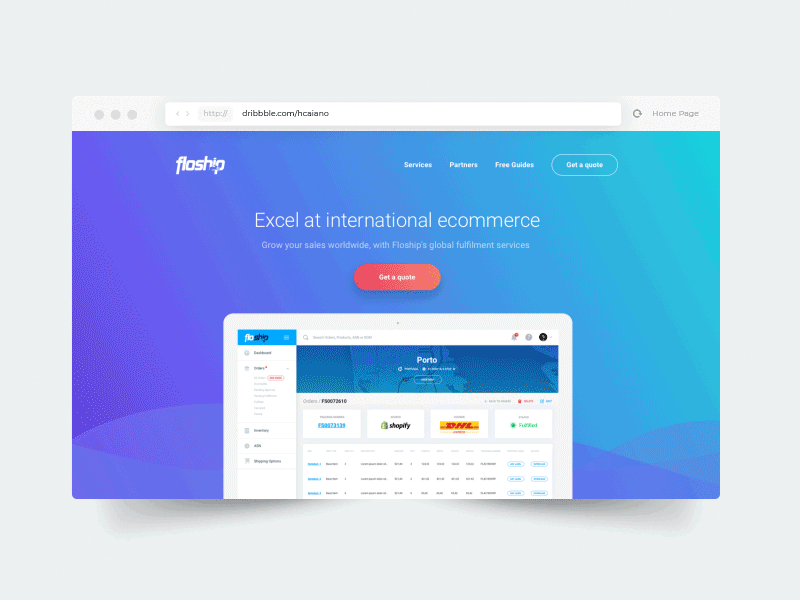 Landing Page design homepage landing shipping ui ux web