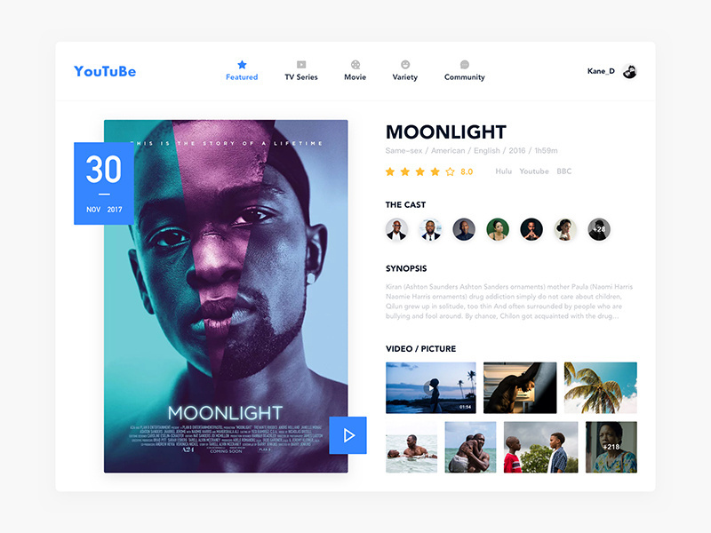 Example of Movie Dashboard