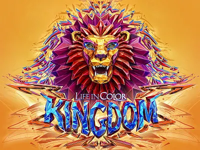 LIFE IN COLOR 3d alekscg animals color events kuskov life lion low poly poster render