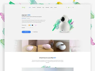 Zaq - product page aromatic colorful diffuser homepage page product rainbow shop