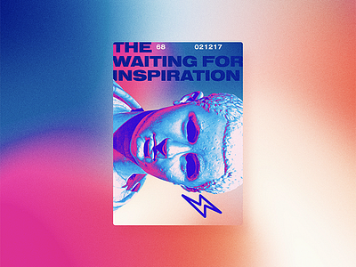 ☝ static eyes☝ #68 • The waiting for inspiration 2017 colours design duotone freelance gradient portfolio poster sculpture type typography vaporwave