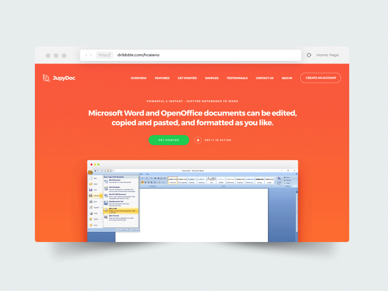 Landing Page convert design docs documents homepage landing marketing ui ux web