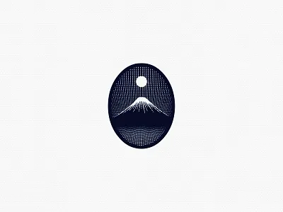 Fuji engraving etching fuji moon mount sun