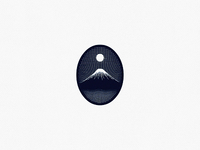 Fuji engraving etching fuji moon mount sun