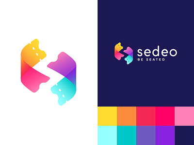 S + Ticket branding color color logo conceptual logo creative logo creative logo design creative logo mark gradient logo iconic logo letter s logo idea logo mark logo trend modern logo multiple color logo negative space s s logo sedeo logo ticket logo