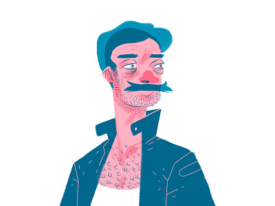 Man Risograph art design digital art drawing illustration print risograph