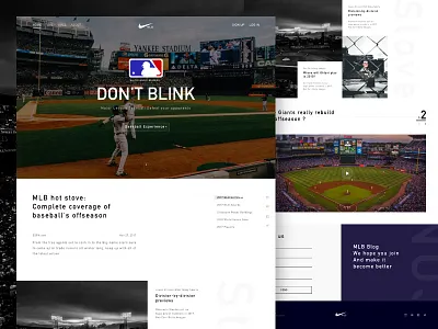 Mlb Blog Web Design #3 baseball blog design education jee lion mlb nike physical sports video web