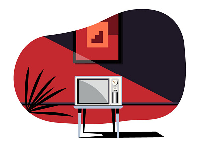 TV2000 architecture canvas design illustration illustrator shadows tv ui vector vintage