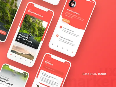 Bike Community App bike flat ios iphonex profile red