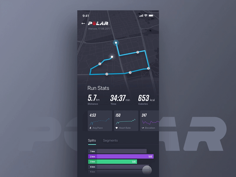 Polar Flow Animations 🏃‍♀️🏃‍♂️ app chart fitness health iphone x lifestyle map running sport track workout