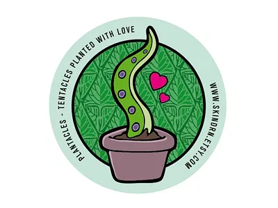 Plantacles - Planted Tentacles Sticker creepy flower flower pot hearts horror plants sticker tentacle