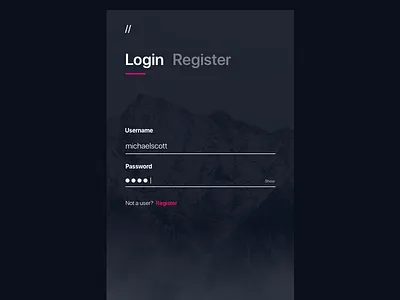 Login Screen login register ui ux