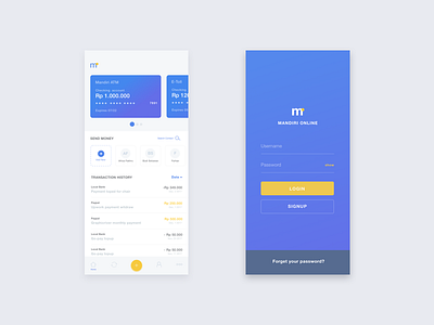 Mandiri Online App Concept bank app banking clean credit card finance fintech ios iphone x minimalist payment ui ux