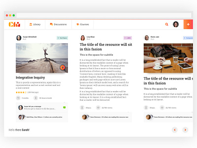 Education Platform cards education ui ux white