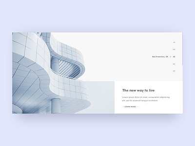 Architecture Card Concept architecture clean landing page minimal sans serif simple slider ui
