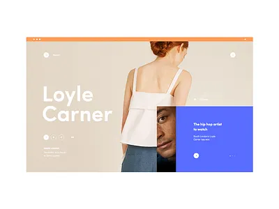 Carner blue clean color design inspiration landing page layout navigation ui ux web website