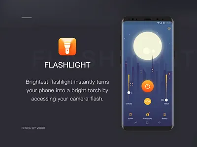 Flashlight Dribbble Cover flashlight dark moon building light