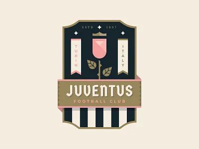 Juventus badge club crest flower football illustration italy juventus logo rose soccer