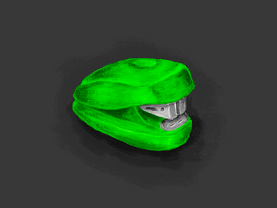 Stapler 2 desk drawing green highlight illustration office paint painting shadow stapler supplies texture