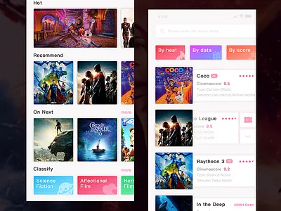 An app of movie app interface movie ui ux