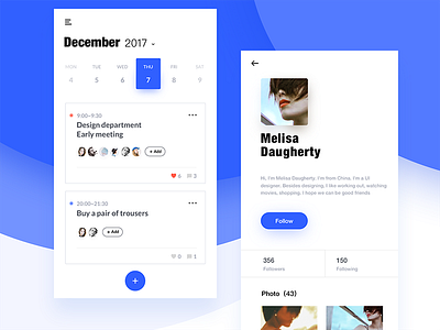 Social calendar ui