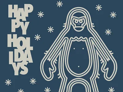 Christmas Yeti character christmas holidays illustration sasquatch thick lines winter yeti