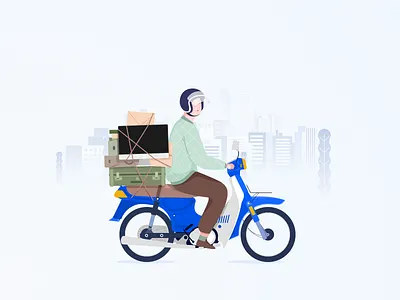 Otw illustrasi illustration motorcycle riding vector