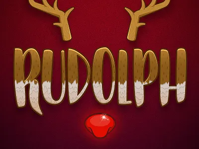 🦌 🎶 Oh how the reindeers loved him... brush calligraphy christmas glow illustration lettering rudolph type typography vector