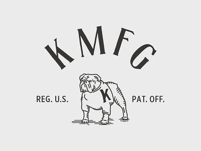 KMFG Mascot bulldog design hand lettering illustration knickerbocker lettering mascot