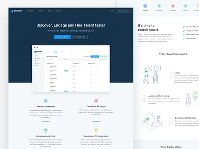 Param.ai Landing page ai clean hire landing param.ai