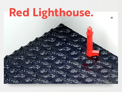 Something with 3D Lighthouse 2d 3d experiment landing lighthouse minimalistic page red ui ux web app website design
