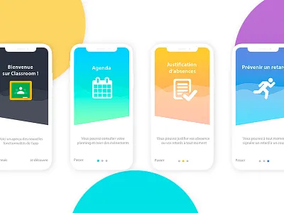 Onboarding Classroom app classroom colorful iphonex onboarding prototyping ui