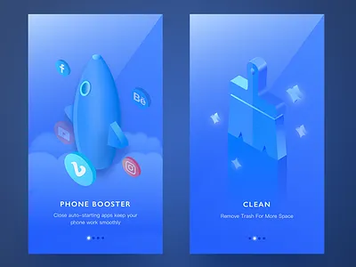 Onboarding booster clean illustrator iphone x onboarding rocket