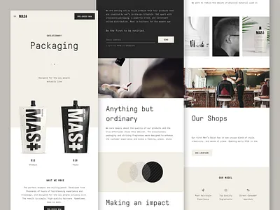 Mast Hair Homepage hair packaging subscription tablet ui ux web